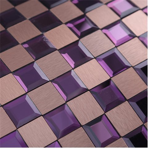 Purple and Copper Square Metal Mosaic Tile mosaic tile