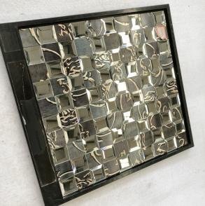 Silver White Square Metal Mosaic Tile CM-MT-118 mosaic tile