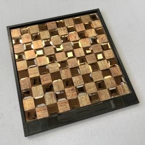 Gold and Brown Square Metal Mosaic Tile CM-MT-131 mosaic tile