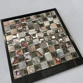 Multi-Tone Copper Silver Square Metal Mosaic Tile CM-MT-134 mosaic tile