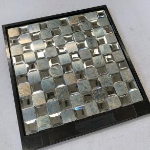 Silver Grey Square Metal Mosaic Tile mosaic tile
