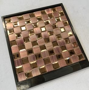 Rose Gold Square Metal Mosaic Tile CM-MT-142 mosaic tile