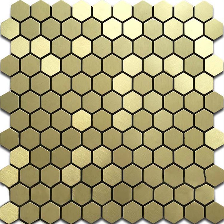 Gold Hexagon Metal Mosaic Tile mosaic tile