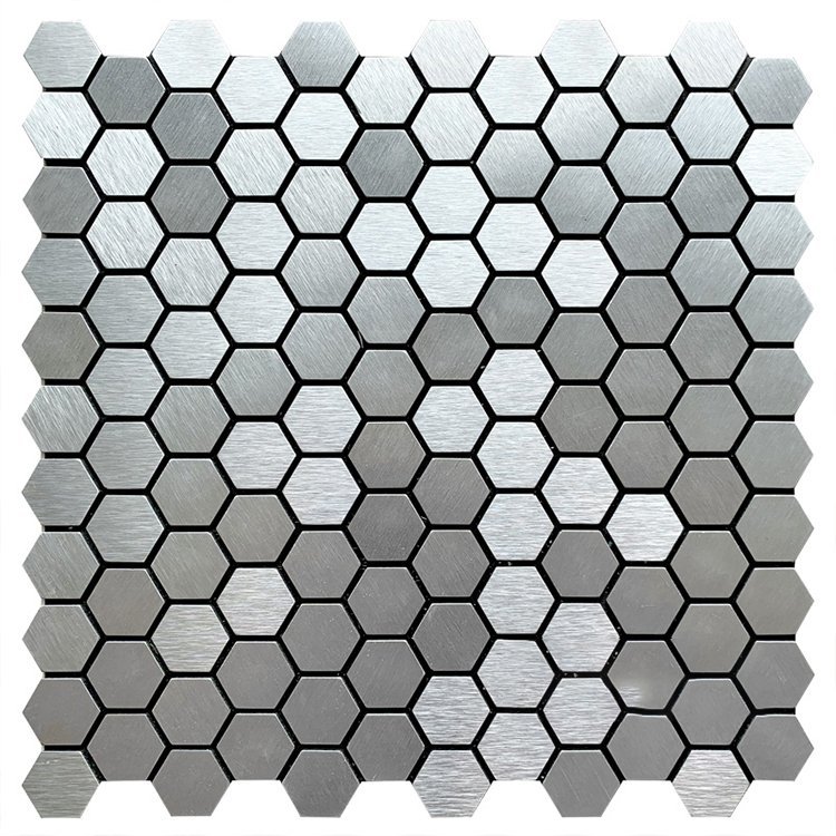 Silver Grey Hexagon Metal Mosaic Tile mosaic tile