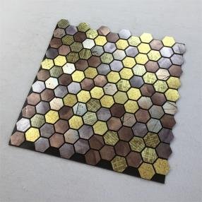 Multi-Tone Hexagon Metal Mosaic Tile mosaic tile