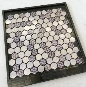 Silver and Copper Hexagon Metal Mosaic Tile mosaic tile