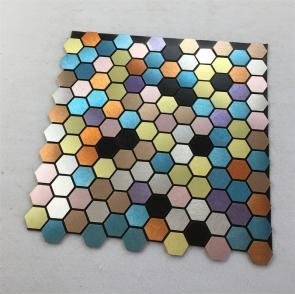 Multi-Tone Hexagon Metal Mosaic Tile CM-MT-159 mosaic tile