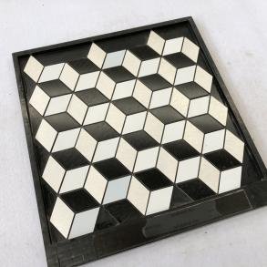 White and Silver Hexagon Metal Mosaic Tile CM-MT-204 mosaic tile