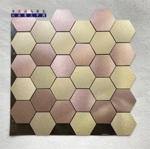 Multi-Tone Hexagon Metal Mosaic Tile CM-MT-208 mosaic tile