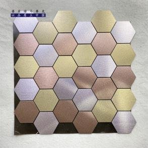 Multi-Tone Hexagon Metal Mosaic Tile CM-MT-209 mosaic tile