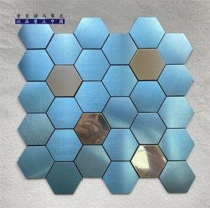 Light Blue Hexagon Metal Mosaic Tile CM-MT-210 mosaic tile