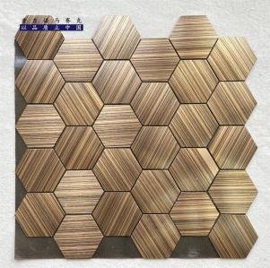 Gold Wheat Hexagon Metal Mosaic Tile mosaic tile