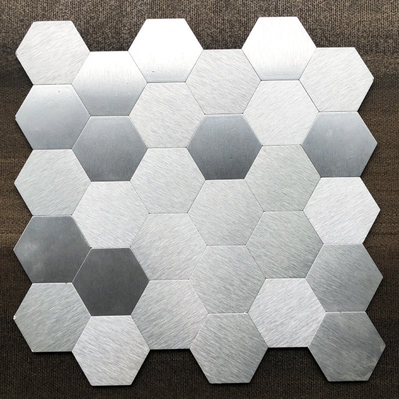 Silver White Hexagon Metal Mosaic Tile CM-MT-212 mosaic tile