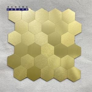 Gold Hexagon Metal Mosaic Tile CM-MT-213 mosaic tile