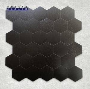 Black Hexagon Metal Mosaic Tile CM-MT-215 mosaic tile