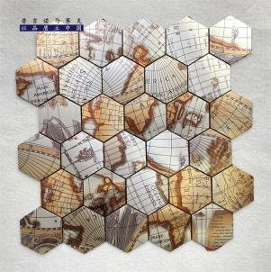 Marble Bronze Hexagon Metal Mosaic Tile mosaic tile
