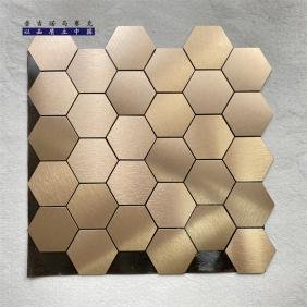 Copper Tan Hexagon Metal Mosaic Tile mosaic tile