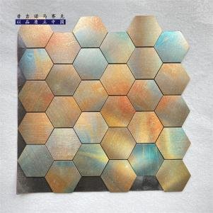 Multi-Tone Pastel Hexagon Metal Mosaic Tile CM-MT-234 mosaic tile