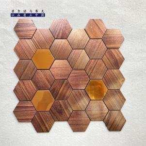 Copper Brown Hexagon Metal Mosaic Tile mosaic tile