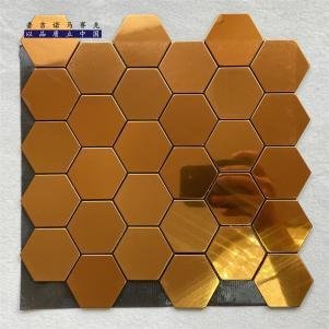 Copper Orange Hexagon Metal Mosaic Tile mosaic tile