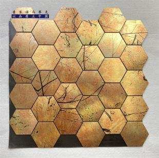 Copper Brown Hexagon Metal Mosaic Tile CM-MT-249 mosaic tile
