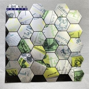 Green Marble Hexagon Metal Mosaic Tile mosaic tile