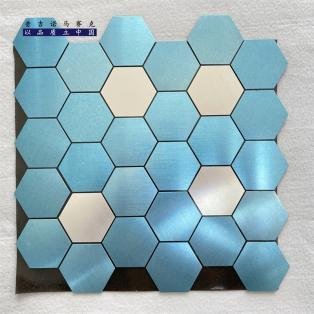 Light Blue Hexagon Metal Mosaic Tile CM-MT-254 mosaic tile