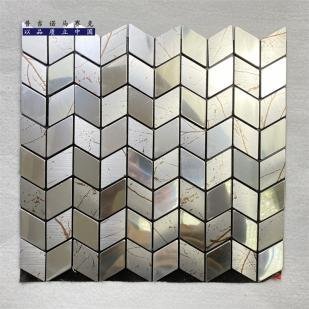 Silver White Herringbone Metal Mosaic Tile CM-MT-258 mosaic tile