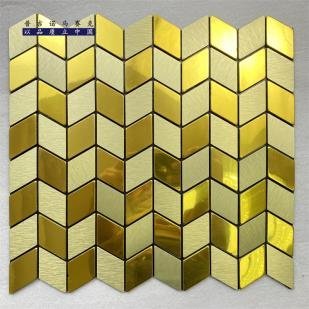 Gold Herringbone Metal Mosaic Tile mosaic tile