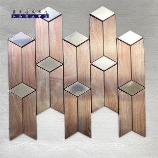 Rose Gold 3D Chevron Metal Mosaic Tile mosaic tile