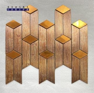 Copper Brown 3D Chevron Metal Mosaic Tile mosaic tile