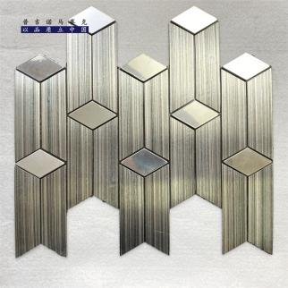 Silver Grey 3D Chevron Metal Mosaic Tile mosaic tile