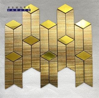 Gold 3D Chevron Metal Mosaic Tile mosaic tile