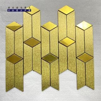 Gold Olive 3D Chevron Metal Mosaic Tile mosaic tile