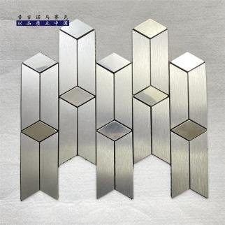 Silver White 3D Chevron Metal Mosaic Tile mosaic tile