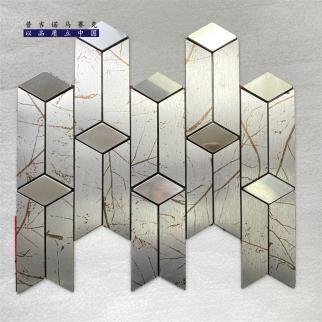 Silver White 3D Chevron Metal Mosaic Tile CM-MT-288 mosaic tile