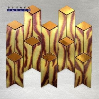 Gold Amber 3D Chevron Metal Mosaic Tile mosaic tile