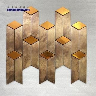 Gold Tan 3D Chevron Metal Mosaic Tile CM-MT-294 mosaic tile