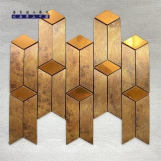 Copper Brown 3D Chevron Metal Mosaic Tile CM-MT-296 mosaic tile
