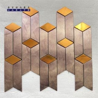 Copper Orange 3D Chevron Metal Mosaic Tile CM-MT-297 mosaic tile