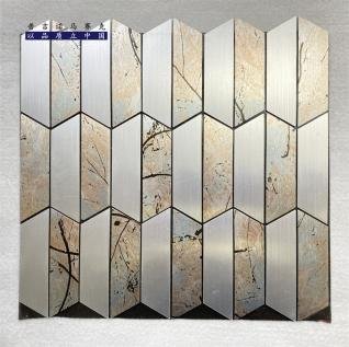 White Marble Long Hexagon Metal Mosaic Tile mosaic tile