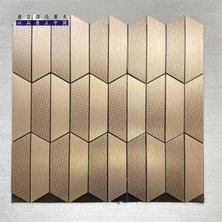 Gold Tan Long Hexagon Metal Mosaic Tile mosaic tile