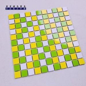 Green and Yellow Square Metal Mosaic Tile mosaic tile