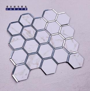 Silver White Hexagon Metal Mosaic Tile CM-MT-323 mosaic tile