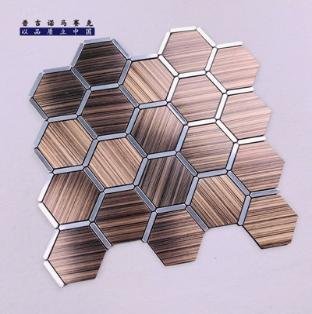 Copper Brown Hexagon Metal Mosaic Tile CM-MT-324 mosaic tile