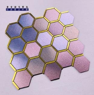 Multi-Tone Pastel Hexagon Metal Mosaic Tile CM-MT-325 mosaic tile
