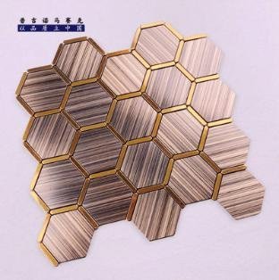 Copper Tan Hexagon Metal Mosaic Tile CM-MT-331 mosaic tile