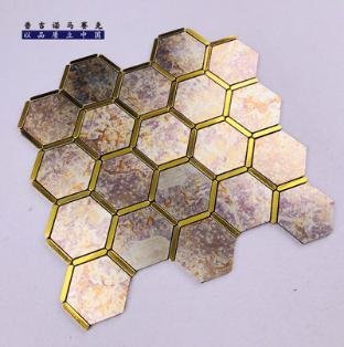 Copper Olive Hexagon Metal Mosaic Tile mosaic tile