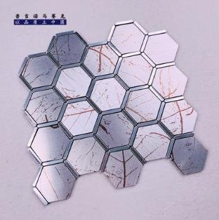 Silver Grey Hexagon Metal Mosaic Tile CM-MT-334 mosaic tile
