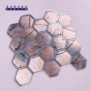 Copper Brown Hexagon Metal Mosaic Tile CM-MT-335 mosaic tile